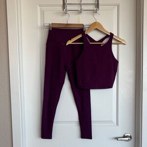 Beyond Yoga Purple Leggings and Tank Set | Leggings S, Top M
